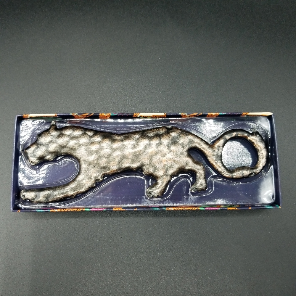 Cheetah Metal Bottle Opener 7in x 2in Bronze Black Tail Opener Magnetic New